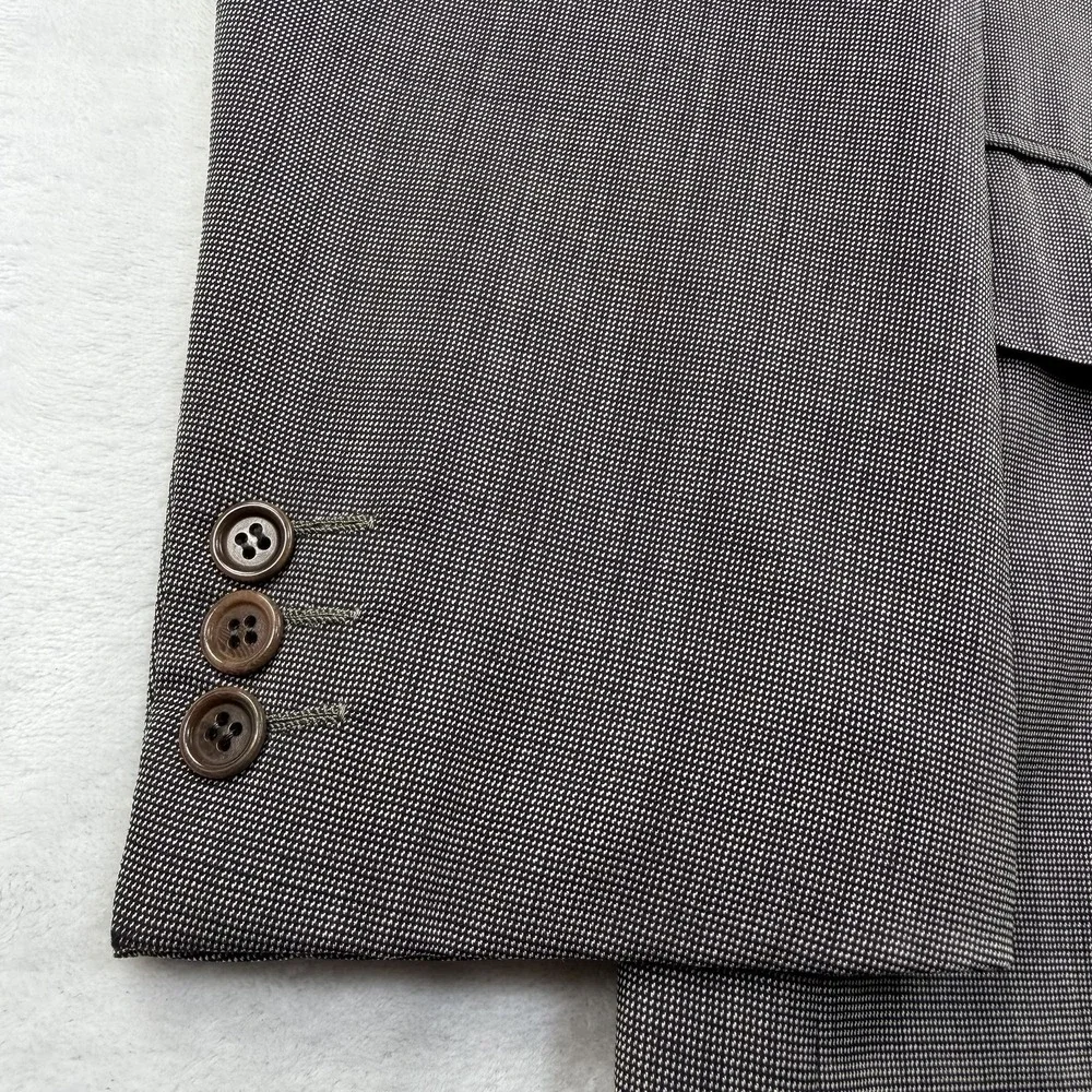 Vtg Brioni Suit Jacket Double Breasted Mens 42L Wool Cashmere Blend Peak Lapel
